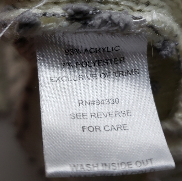Freshman 1996 womens small cream/grey textured knit sweater - Picture 7 of 7